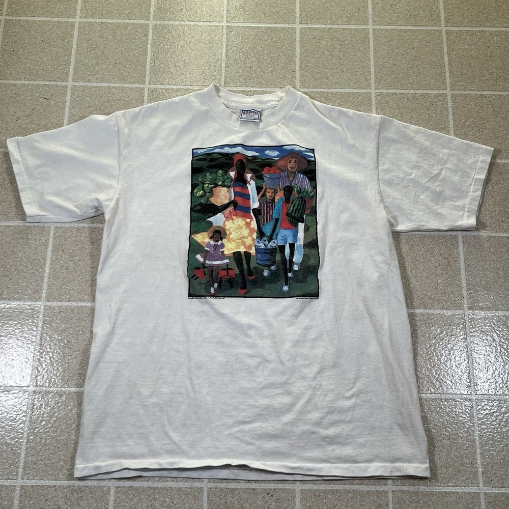 Vintage 1992 Jonathan Green Family Gathering Art T-Shirt Size XL Made In USA